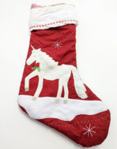 Pottery Barn Kids UNICORN Quilted Christmas Stocking 20&quot; - $54.00