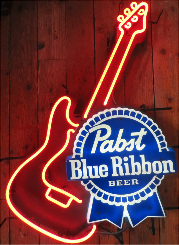 New Pabst Blue Ribbon Guitar Game Room Neon Sign 24