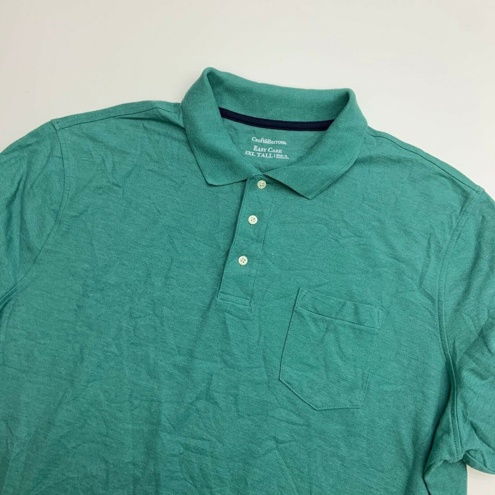 Croft & Barrow Polo Shirt Mens XXXLT 3XLT Green Short Sleeve Casual - Polos