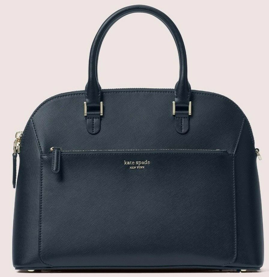 Kate Spade Louise Navy Leather MD Dome Satchel Crossbody PXRUB060 NWT $328 MSRP