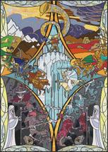 counted Cross Stitch Pattern LOTR stained glass 276*386 stitches BN1102 - $3.99