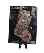 Bucilla Christmas Stocking Counted Cross Stitch Kit Gardening Santa 83686 - $69.20
