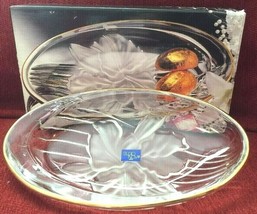 Studio Nova Glass Candy Dish "Golden Orchid" Oval Japan 7" x 3-7/8" #WY337/506 - $9.77