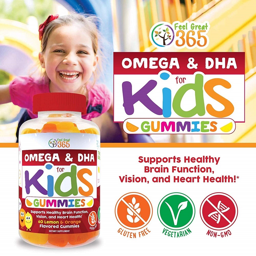 Complete DHA Gummies for Kids Supports Healthy Brain Function, Vision