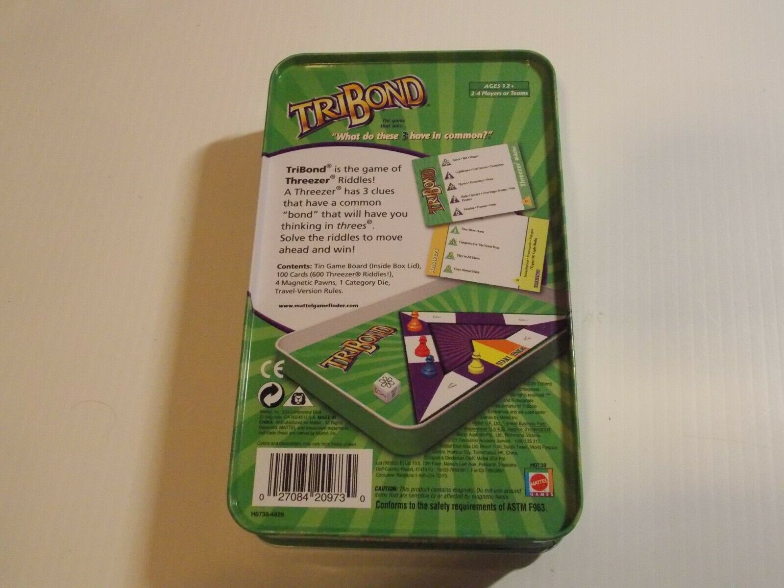 Mattel TriBond 600 Questions Open Box Sealed Cards Complete Game