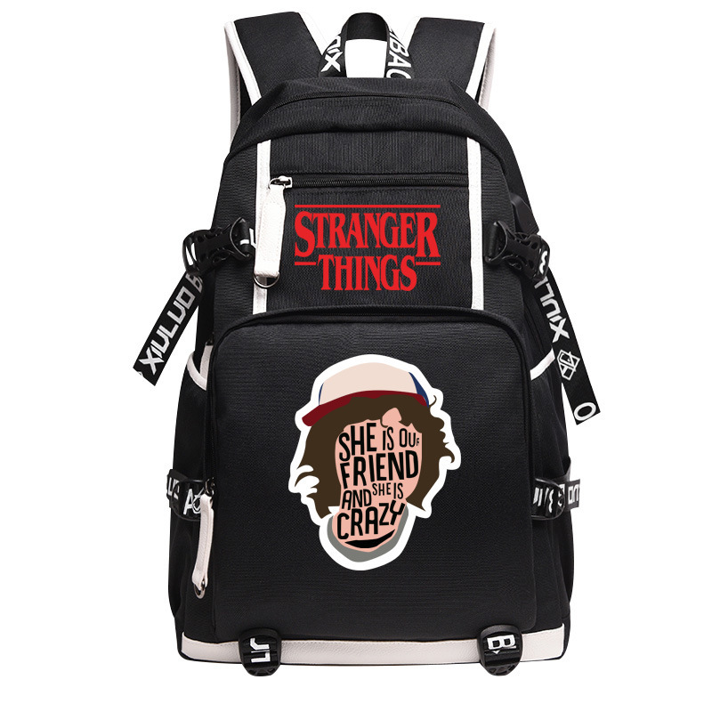 Stranger Things Large Series Black Backpack Daypack Schoolbag Monkey