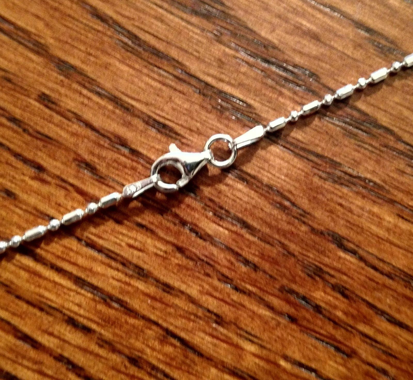 Bar & Bead Chain Anklet - 12 inch* (1.5mm* wide) - Sterling Silver - Made Italy