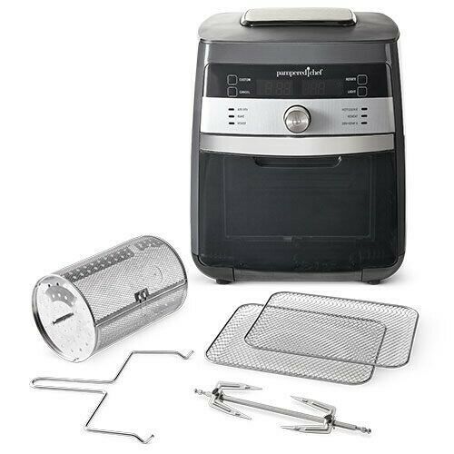 Deluxe Air Fryer Set Pampered Chef With Skewers ON HAND Fryers