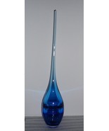 Vintage RETRO MOD Cobalt Sky Aqua Blue OMBRE GOCCE DROP Pencil Neck VASE... - $173.20