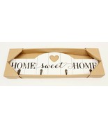 Wall Plaque Sign With Hooks 19 X 6 Home Sweet Home - $11.74