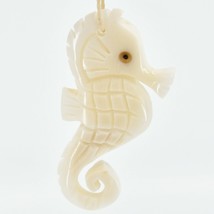 Hand Carved Tagua Nut Carving Seahorse Marine Life Ornament Made in Ecuador