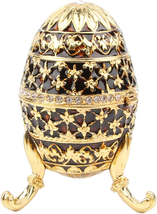 SEVENBEES Faberge Egg Trinket Box Hinged Jewelry Boxes Hand Painted 24K ... - $32.99+