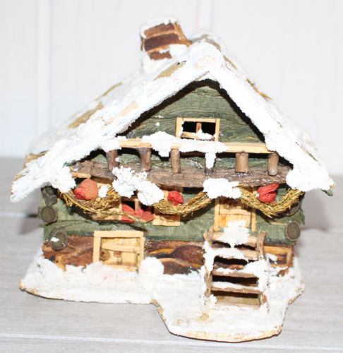 Vintage Rustic Looking Putz Log Cabin House And 50 Similar Items