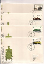 1975 First Day Covers Railways Edinburgh UK Set of 4 - $4.19