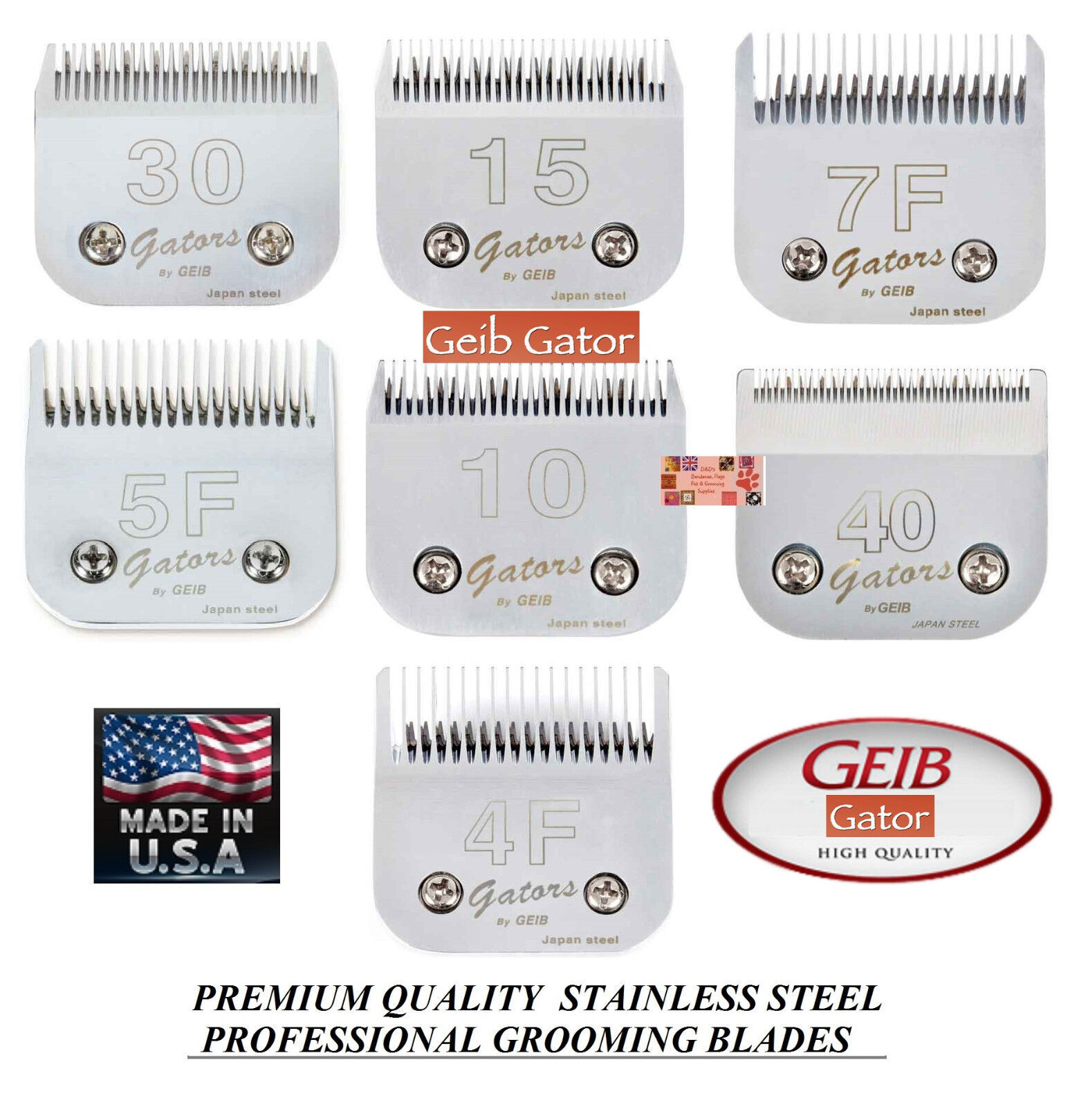 GEIB GATORS STAINLESS STEEL Pet Grooming BLADE*Fit Many Wahl,Andis,Oster Clipper - $35.99 - $40.99