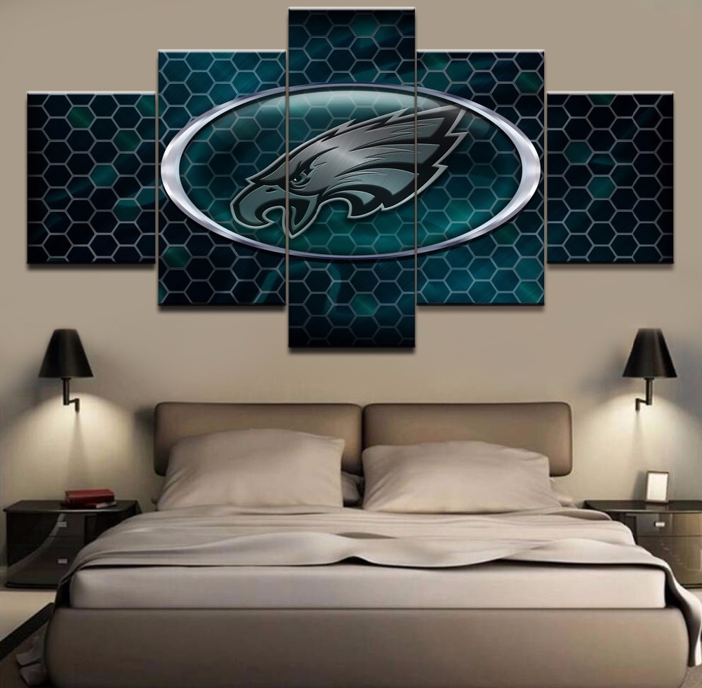 News 5Pcs Philadelphia Eagles Logo Football Canvas Print Painting Wall ...