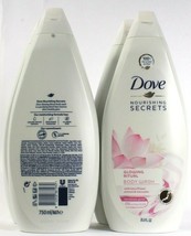 4 Bottles Dove 25.3 Oz Nourishing Secret Glowing Ritual Lotus Flower Body Wash 