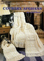Country Afghans to Crochet 3 Designs Leaflet 1160 Leisure Arts 1990 Vintage - $7.50