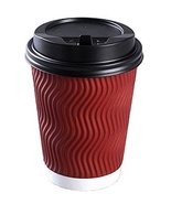 Black Temptation Set of 50 Disposable Coffee Cups with Lids Disposable P... - $52.49