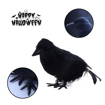 Halloween Simulation Black Crow Animal Model Artificial Crow Black Bird ... - $9.11