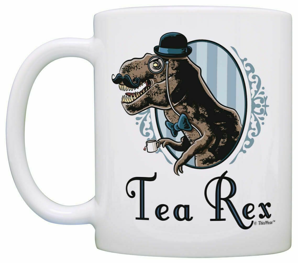 Tea Rex Mug Funny TRex Gentleman Tyranosaurus with Monocle Coffee Mug