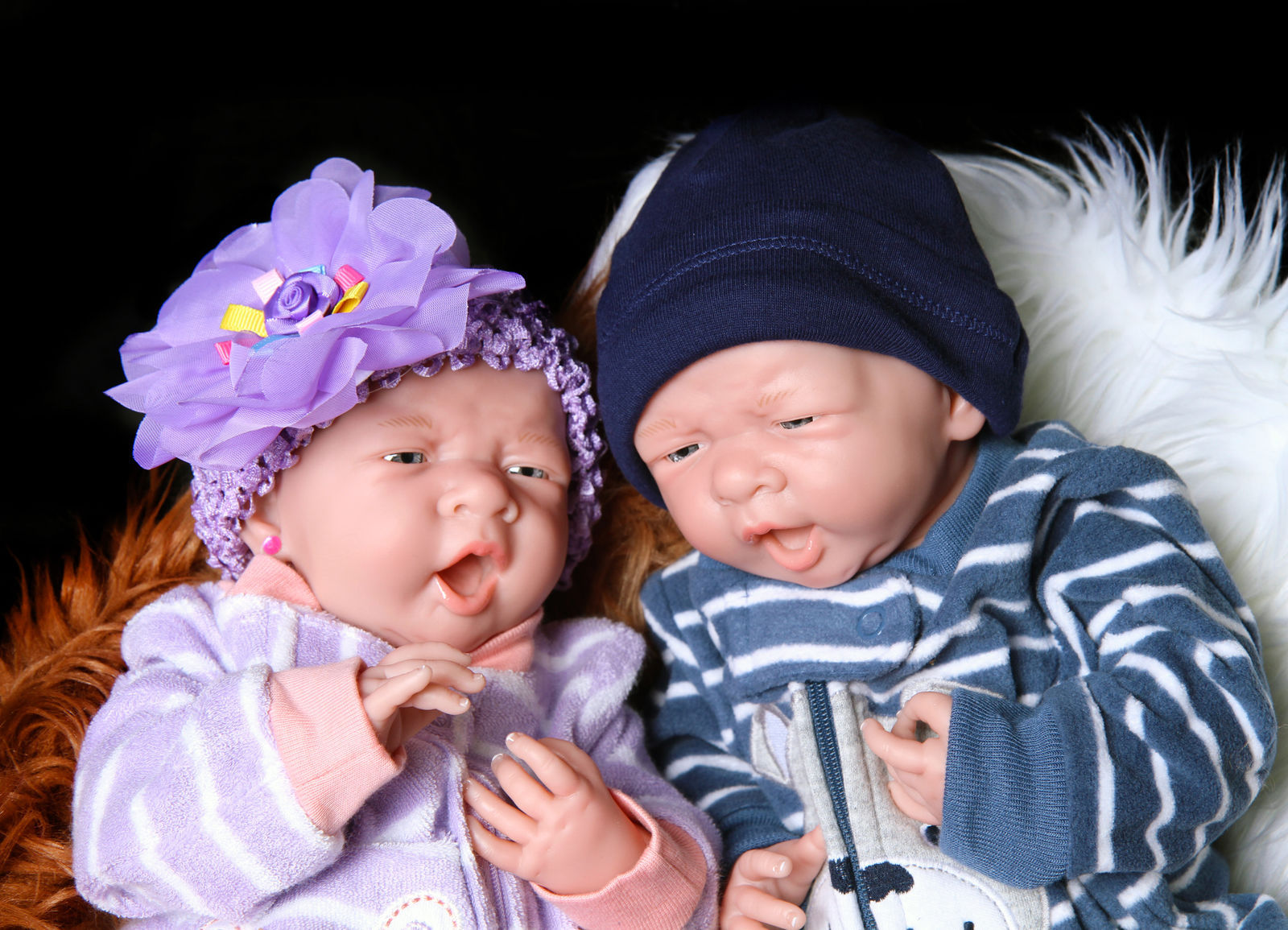 Reborn Twin Babies Boy & Girl Doll Preemie 15" Inch Washable LifeL...