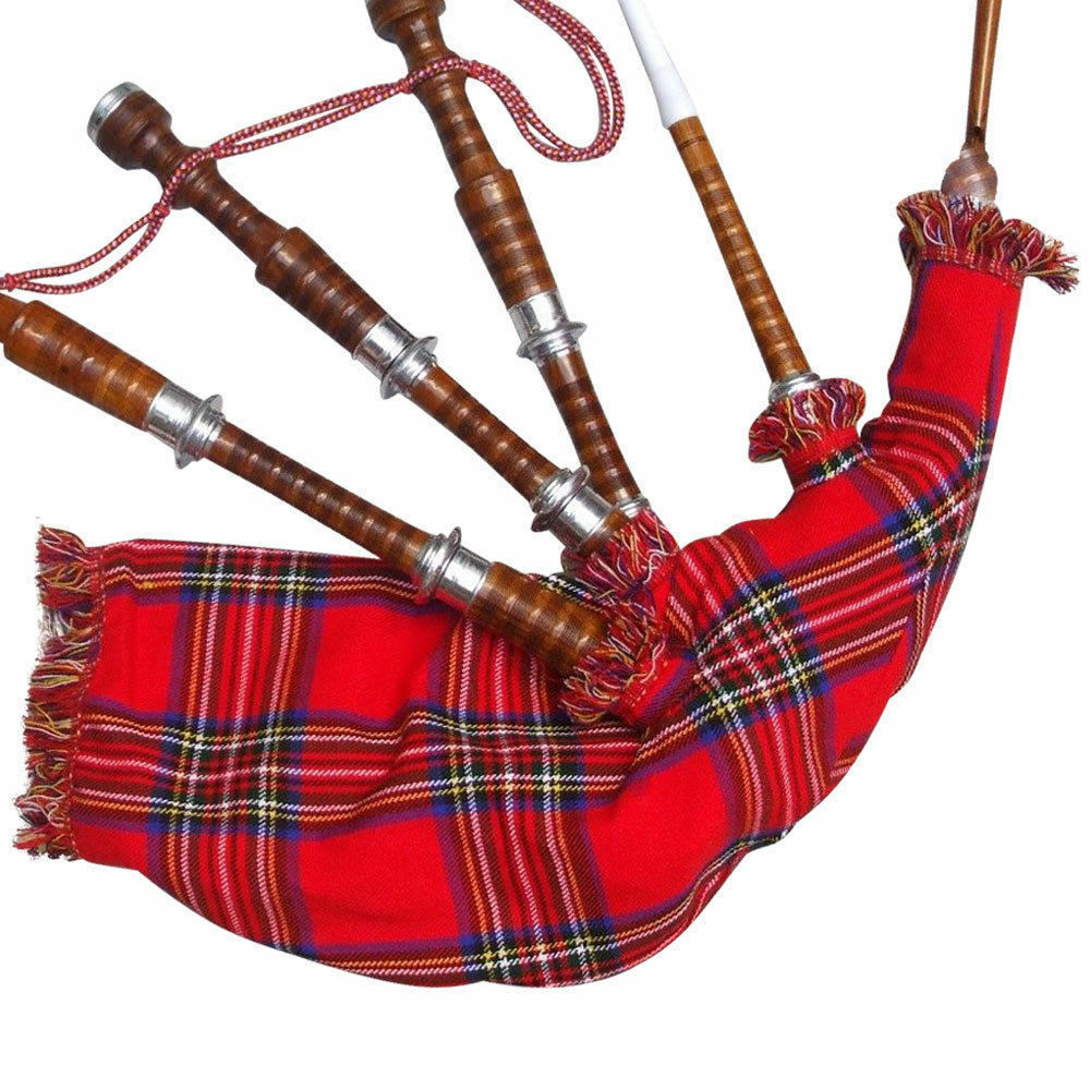 TC Scottish Great Highland Bagpipe Sheesham Wood Natural Silver Mounts