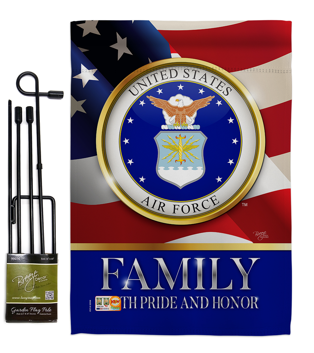 US Air Force Family Honor - Impressions Decorative Metal Garden Pole Flag Set GS