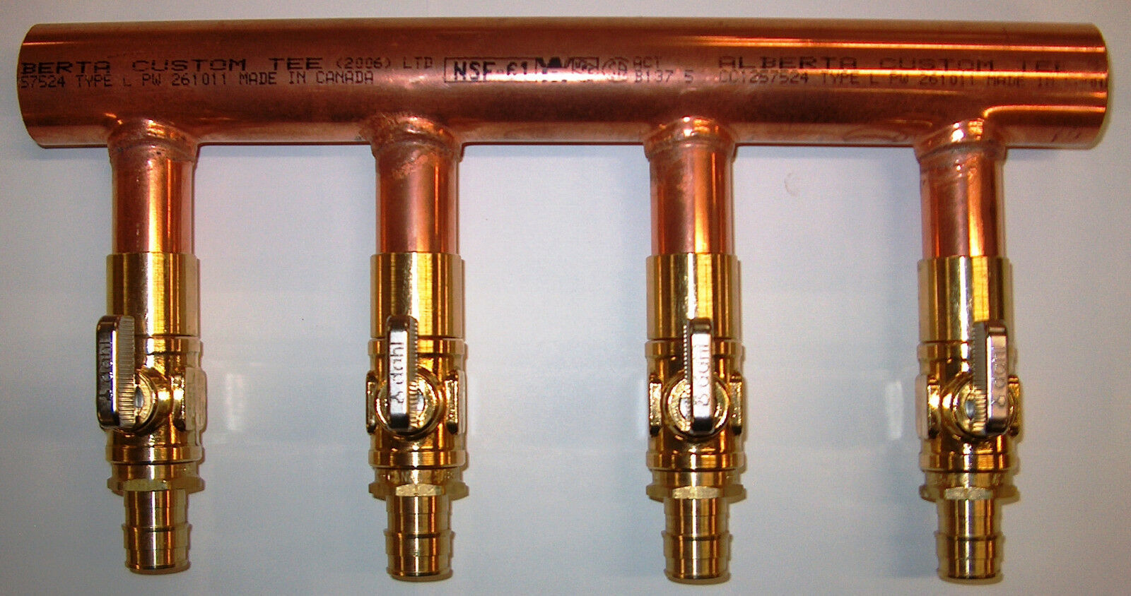 11/4" Copper Manifold 1/2" Pex Uponor ProPEX (With&Without Ball Valve) 212 Loop Heating
