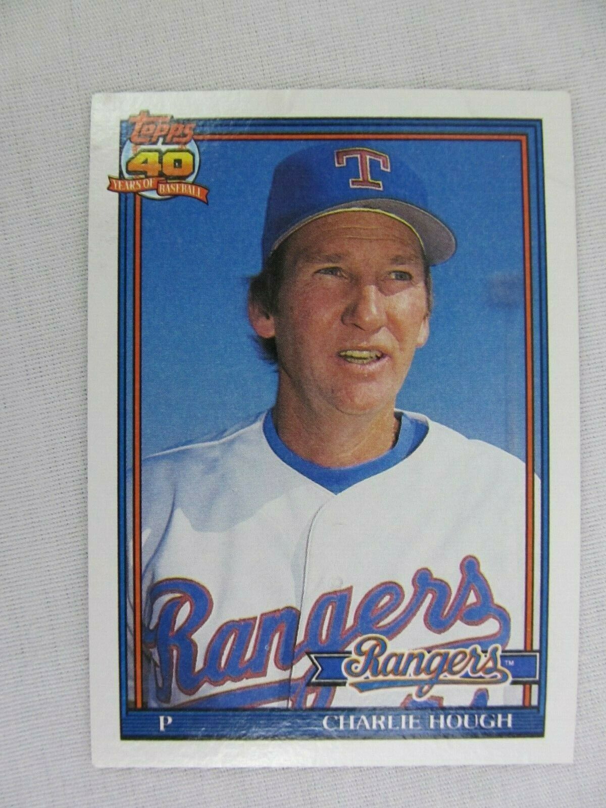 Charlie Hough Texas Rangers 1991 Topps Baseball Card 495 - Baseball Cards