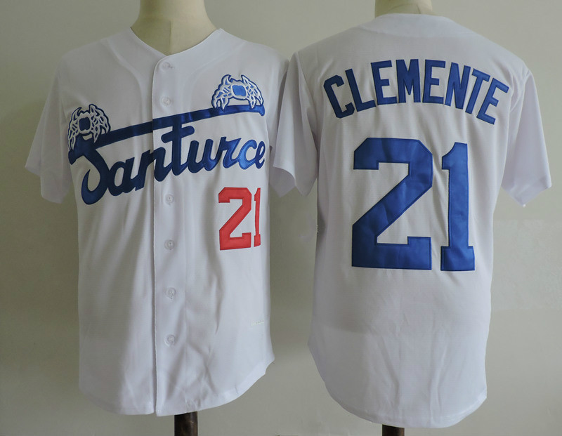 Men's 2018 Puerto Rico Santurce Crabbers 21 Roberto Clemente Jerseys
