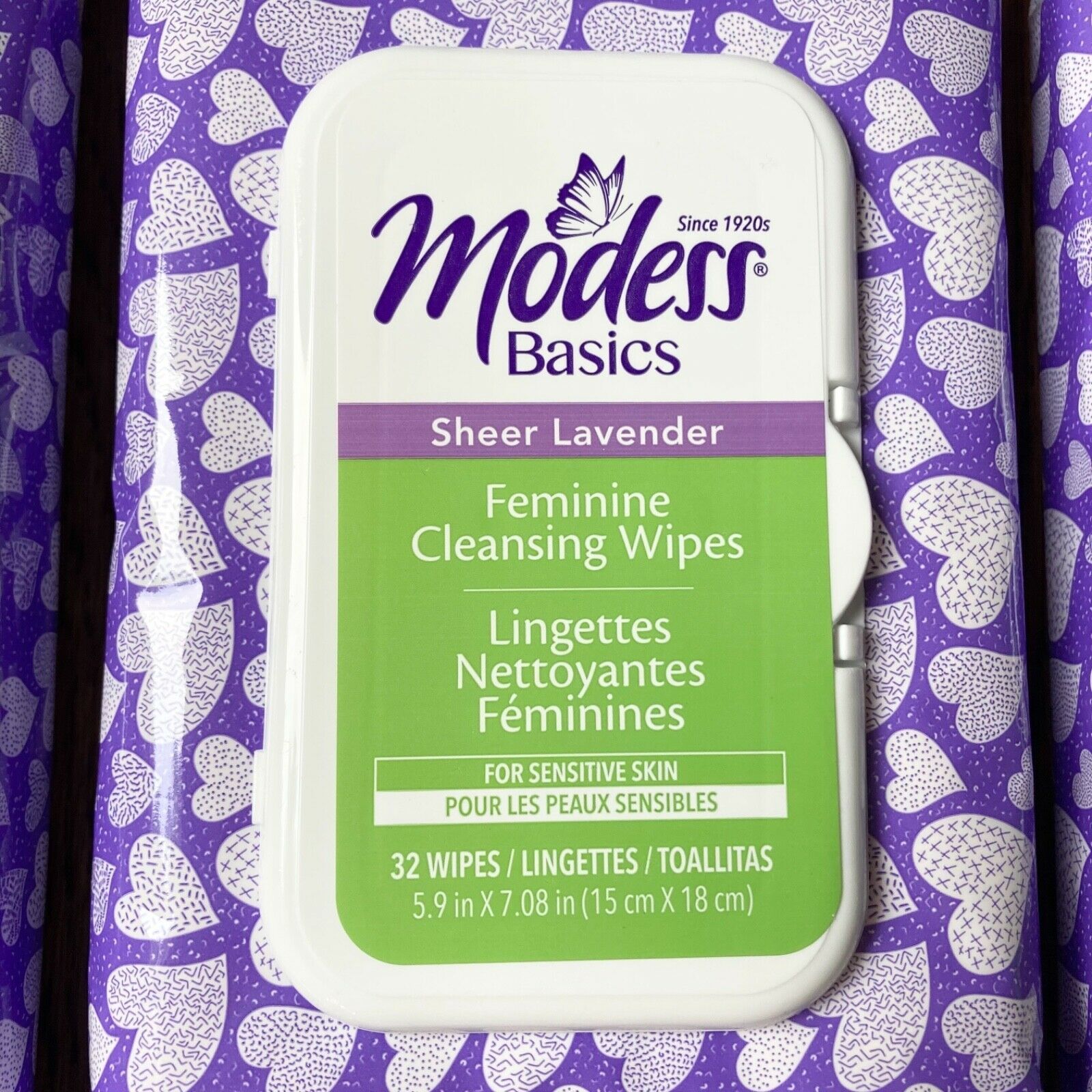 NEW! 8Pk Feminine Cleansing Wipes, Lavender Scent, Adult, Sensitive