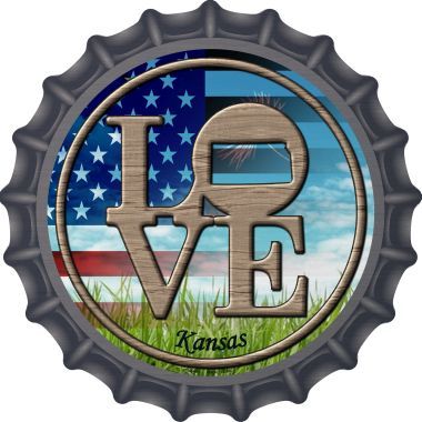 Primary image for Love Kansas Novelty Metal Bottle Cap 12 Inch Sign