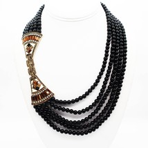 Vintage Quality Jewelry Heidi Daus MultiStrand Beaded Necklace Decorative Clasp  - $133.77