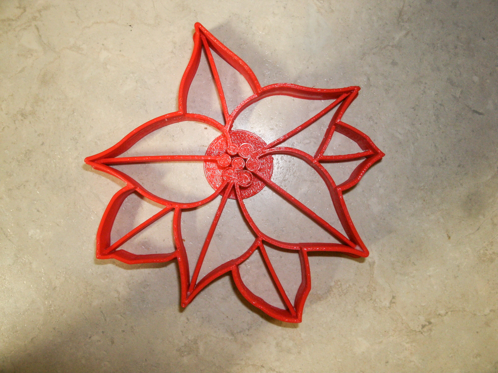 Poinsettia Plant Red Green Christmas Flower Cookie Cutter 3D Printed