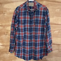 Vintage Abercrombie &amp; Fitch Mens The Big Shirt Size Medium Red Plaid fla... - $30.86