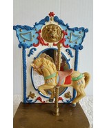Impulse Giftware Porcelain Carousel Horse Music Box W/Back Drop &amp; Mirror... - $24.99
