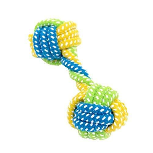 PANDA SUPERSTORE 2 PCS Colorful Double Ball Knot Rope Pets Chew Toys Dogs Chew T