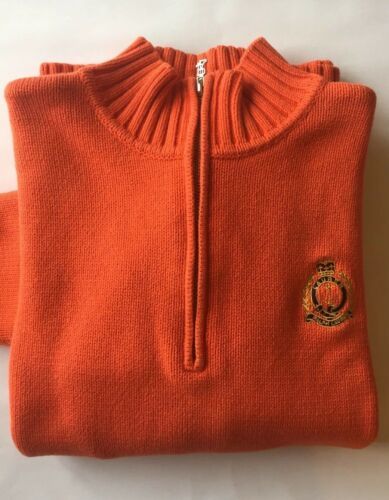 Ralph Lauren Brown Buttoned Mock-Neck Cotton Sweater-NWT