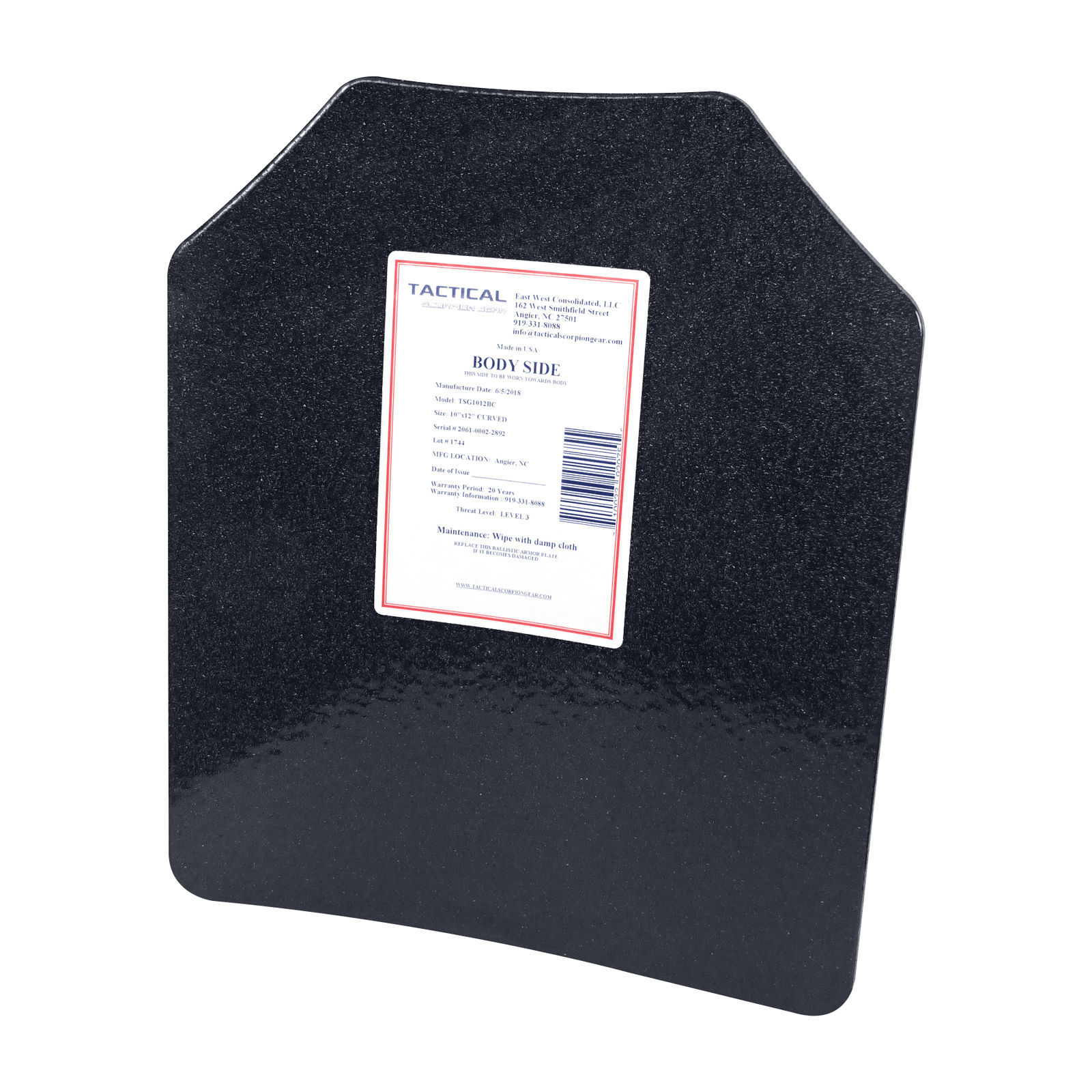 4 PC Level III AR500 Steel Armor Two 10 x 12+ Two 6 x 8 Plates Full