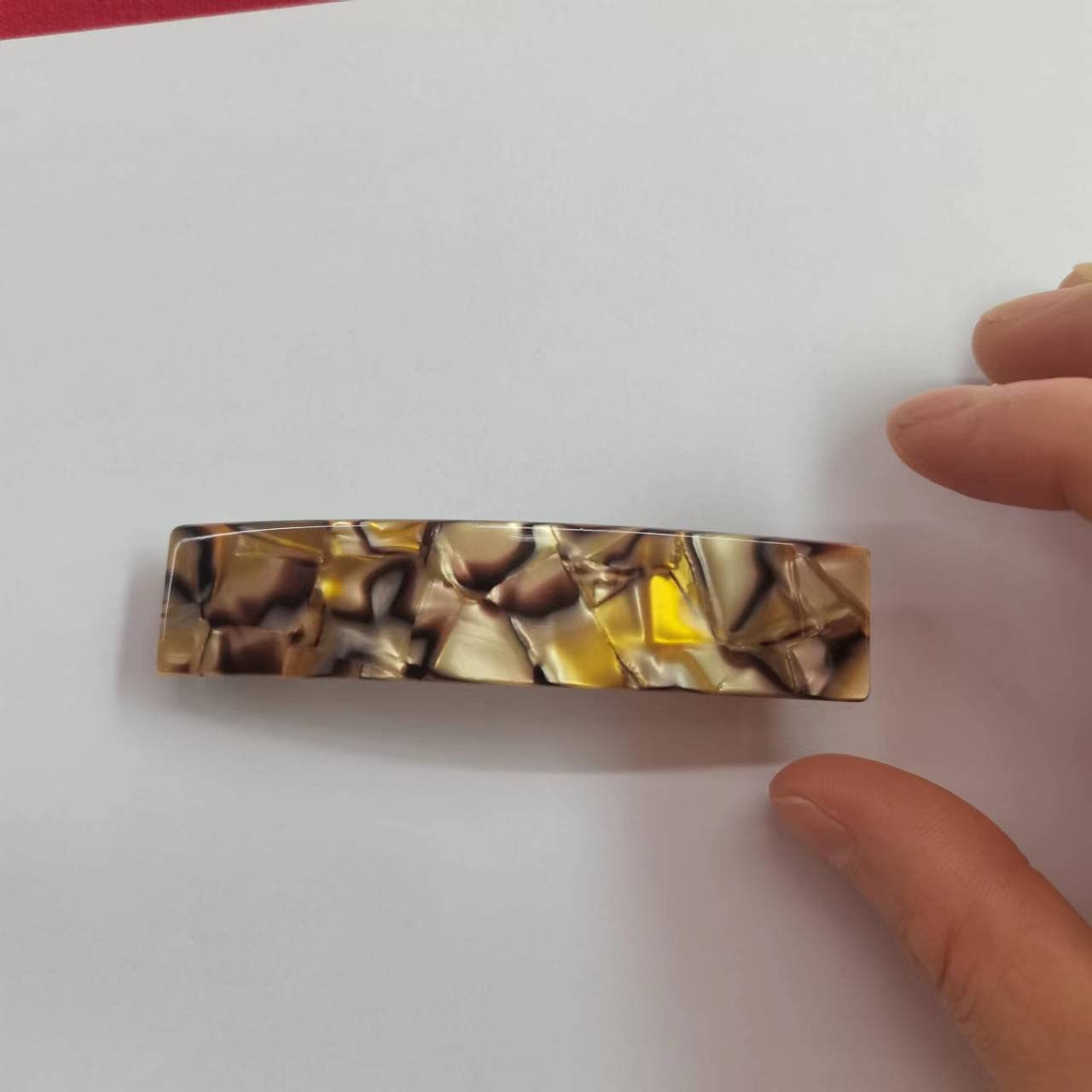 CARAVAN® Hand Made Barrette Onyx Color 3.5 Of Celluloid Acetate Material