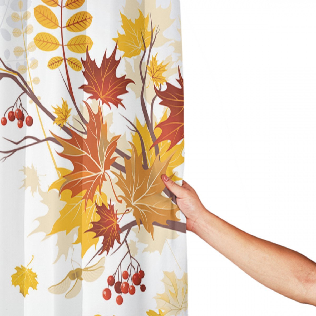 Autumn Themed Faded Leaves Shower Curtain Shower Curtains