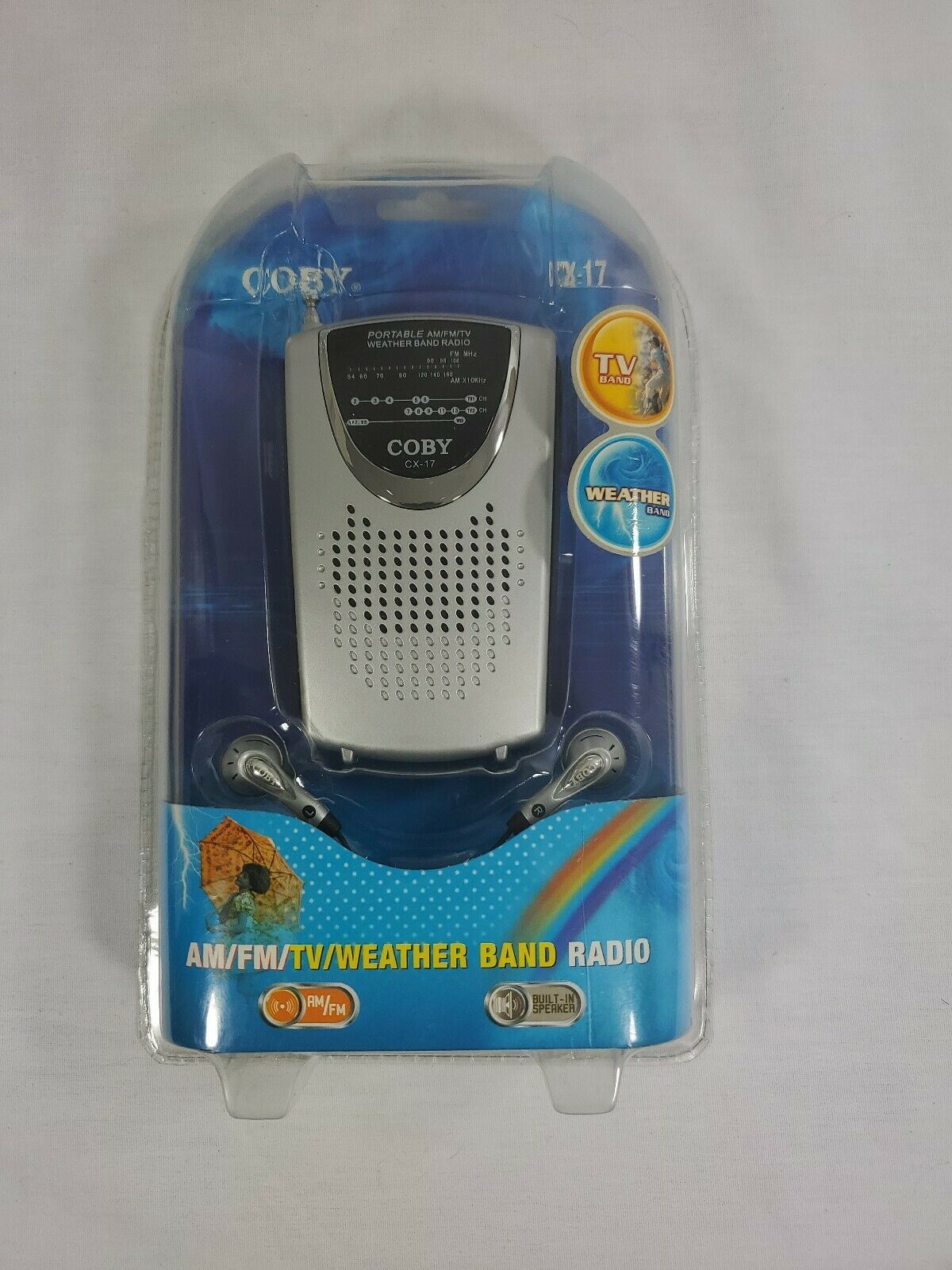 COBY CX17 New Portable AM/FM TV & Weather Band RADIO Antenna Portable AM/FM Radios