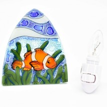 Fused Art Glass Clown Fish Ocean Marine Nightlight Night Light Handmade Ecuador