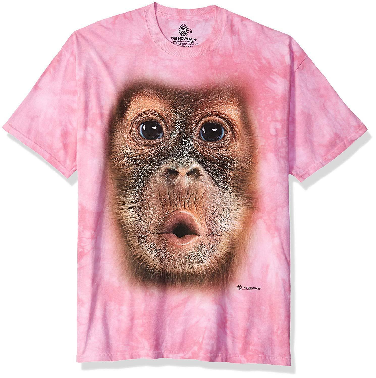 The Mountain Mens / Womens Big Face Baby Orangutan Monkey T-Shirt 2XL ...