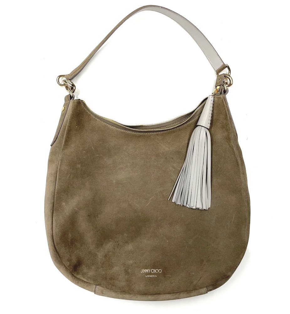 Primary image for Jimmy choo Purse Taupe suede leather shoulder bag