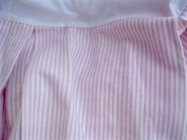VTG Ralph Lauren Pink White Oxford Stripe King Bedskirt Dust Ruffle USA MADE - $70.00