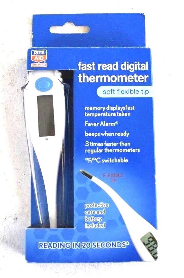 Rite Aid Fast Read Digital Mouth Thermometer Soft Flexible Tip New in
