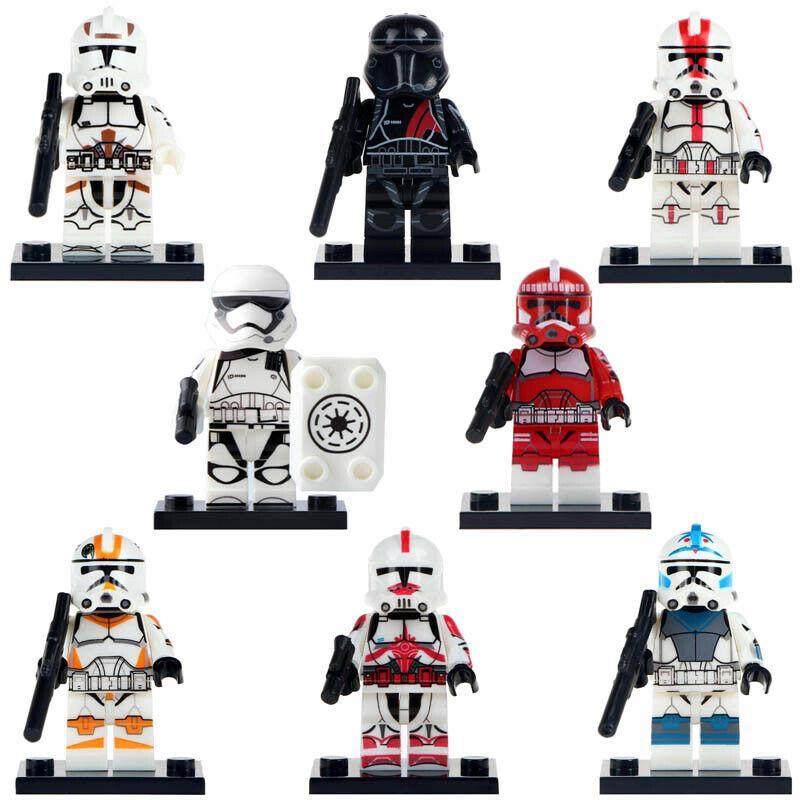 8Pcs Riot Trooper Arc Trooper Fives Waxer Star Wars Clone Wars Minifigure Toys