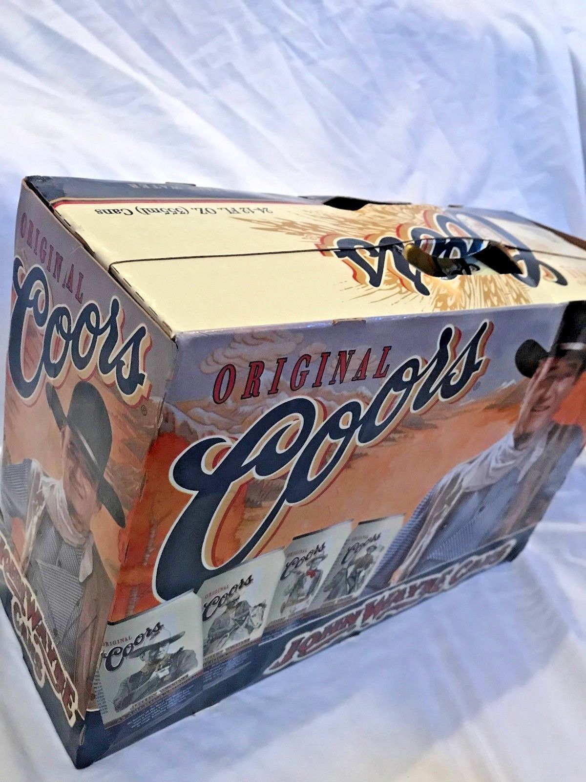 JOHN WAYNE Cowboy Coors Banquet Beer Full Case of 24 empty cans 1997